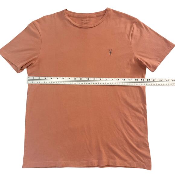 ALLSAINTS Shirt Mens Brace Cotton Crew Neck T- Shirt "Pink" Medium Regular Fit - Picture 6 of 7